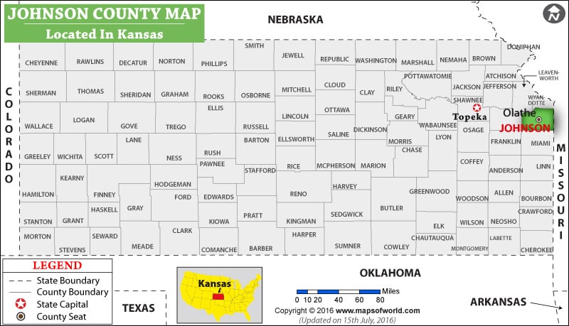 Johnson County Map, Kansas