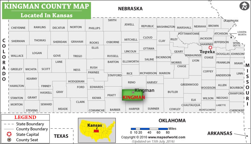 Kingman County Map, Kansas