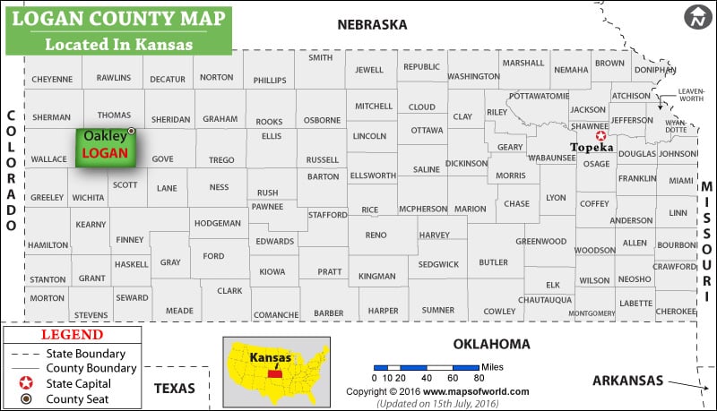Logan County Map, Kansas