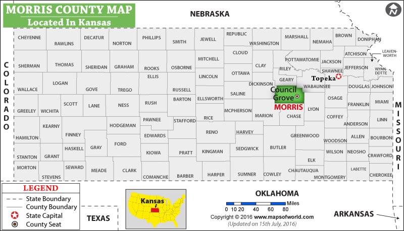 Morris County Map, Kansas