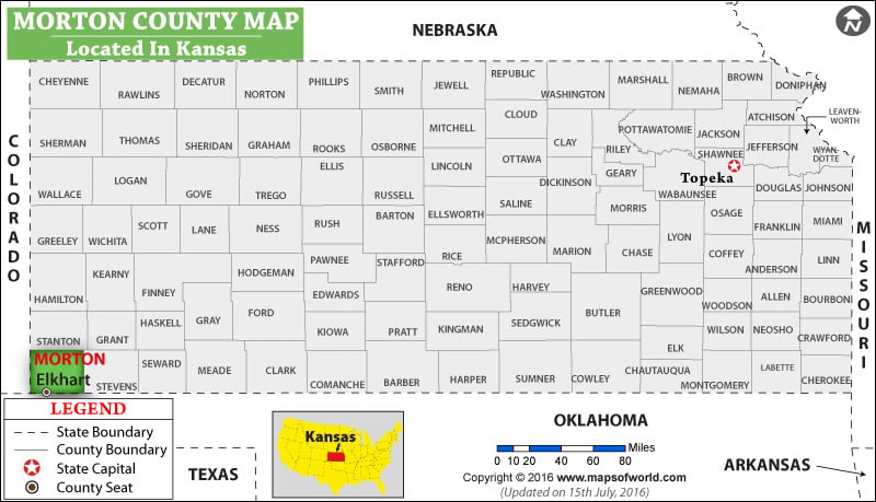 Morton County Map, Kansas
