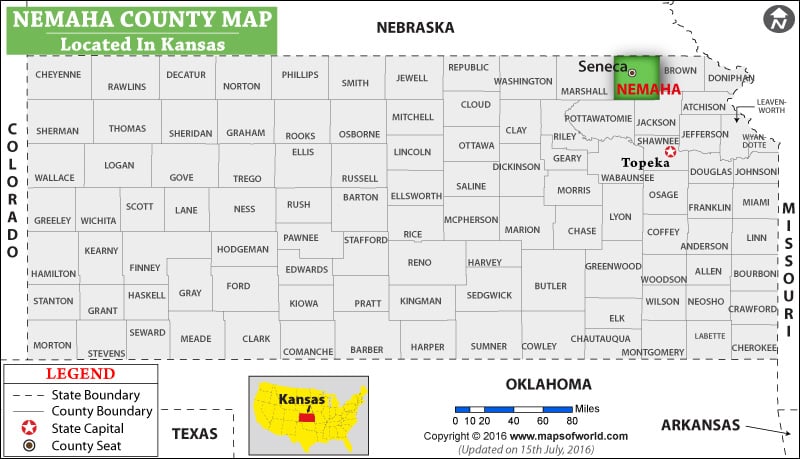 Nemaha County Map, Kansas