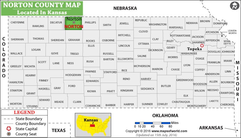 Norton County Map, Kansas