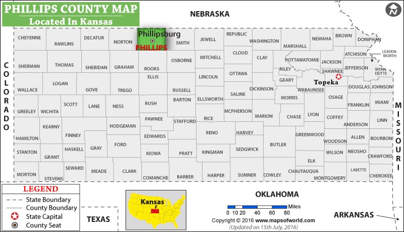 Phillips County Map, Kansas