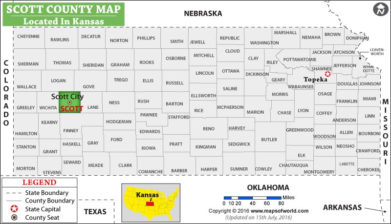 Scott County Map, Kansas