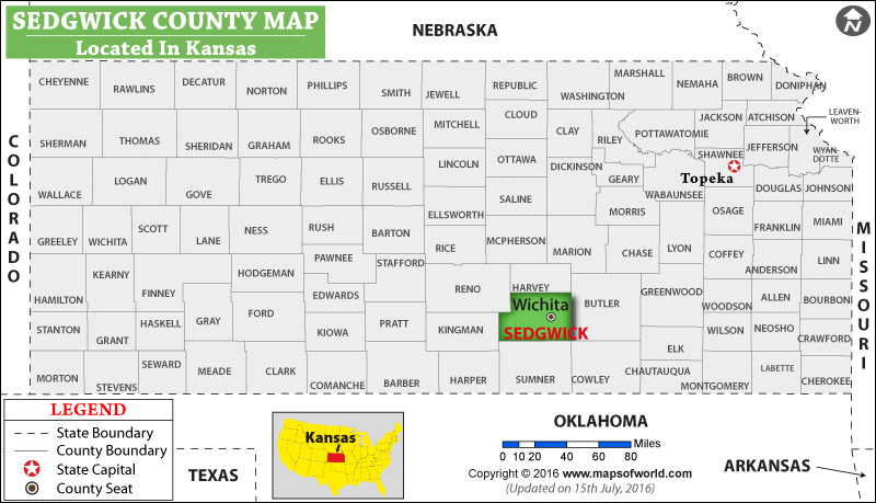 Sedgwick County Map, Kansas