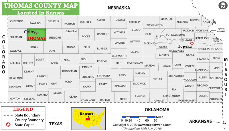 Thomas County Map, Kansas