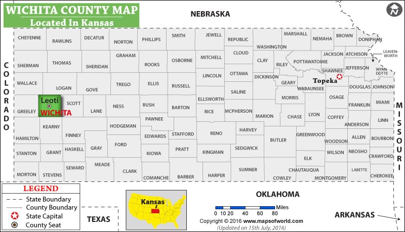 Wichita County Map, Kansas