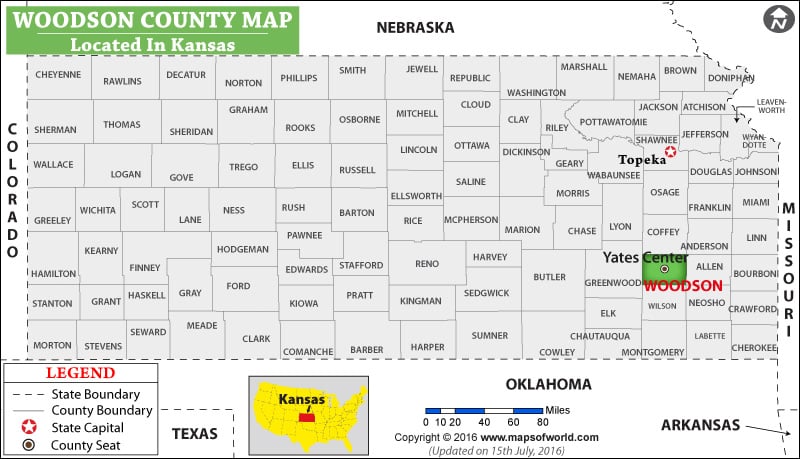 Woodson County Map, Kansas