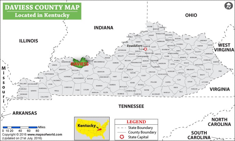 Daviess County Map, Kentucky