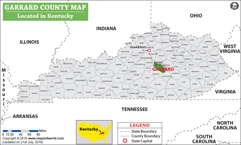 Garrard County Map, Kentucky