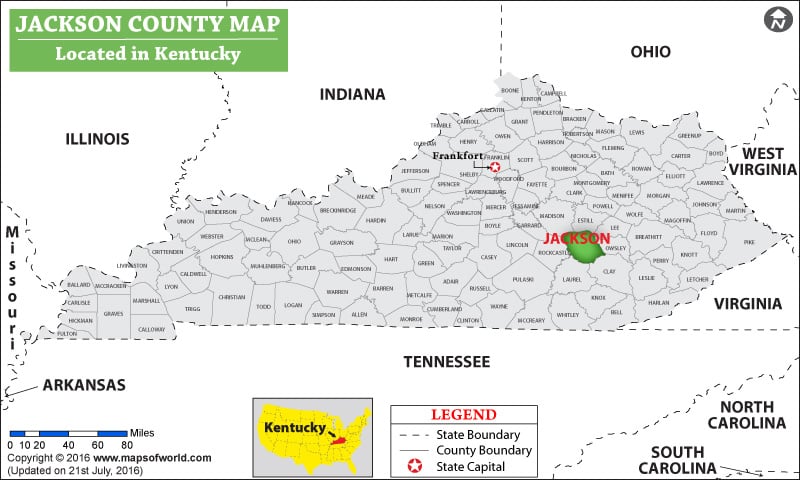 Jackson County Map, Kentucky