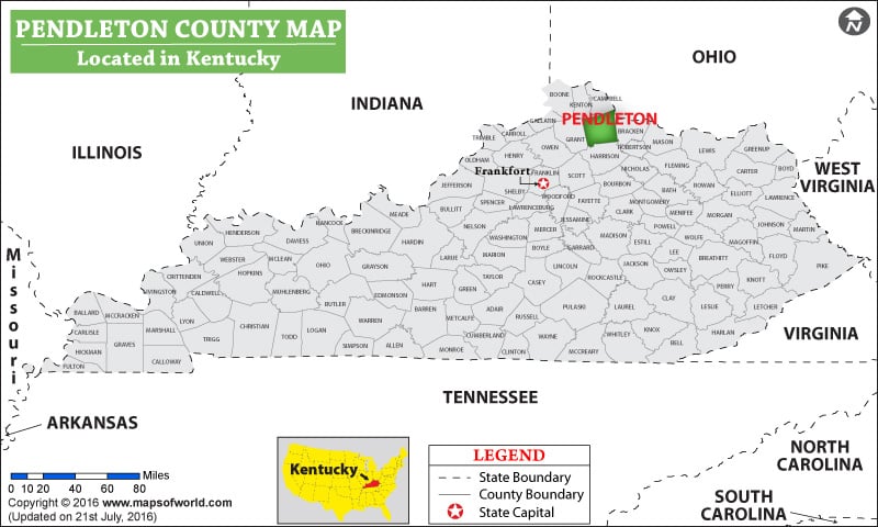 Pendleton County Map, Kentucky