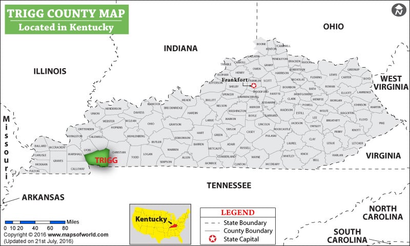 Trigg County Map, Kentucky