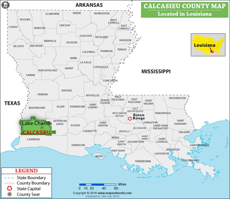 Calcasieu Parish County Map