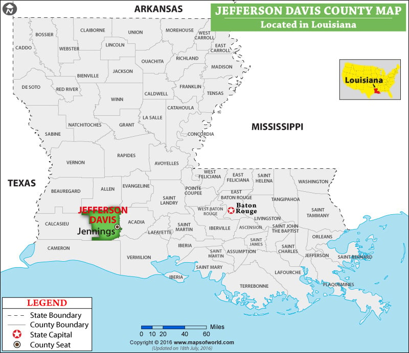 Map of Jefferson Davis Parish