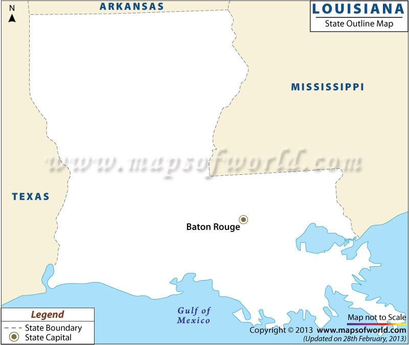 Blank Map of Louisiana