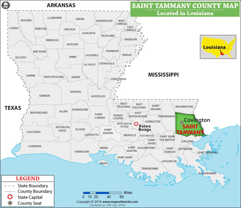 Map of St Tammany Parish