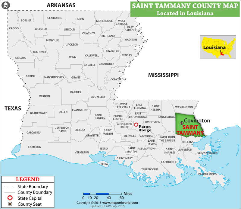 St Tammany Parish Map Louisiana