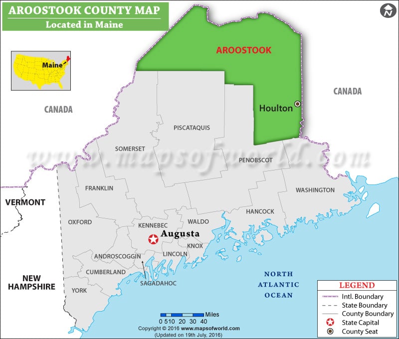 Aroostook County Map, Maine