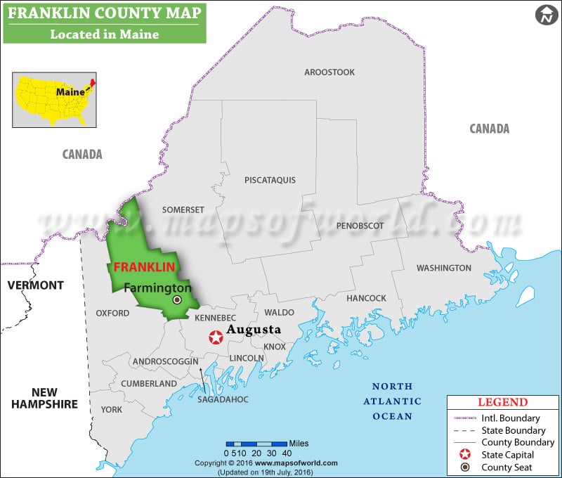 Franklin County Map, Maine