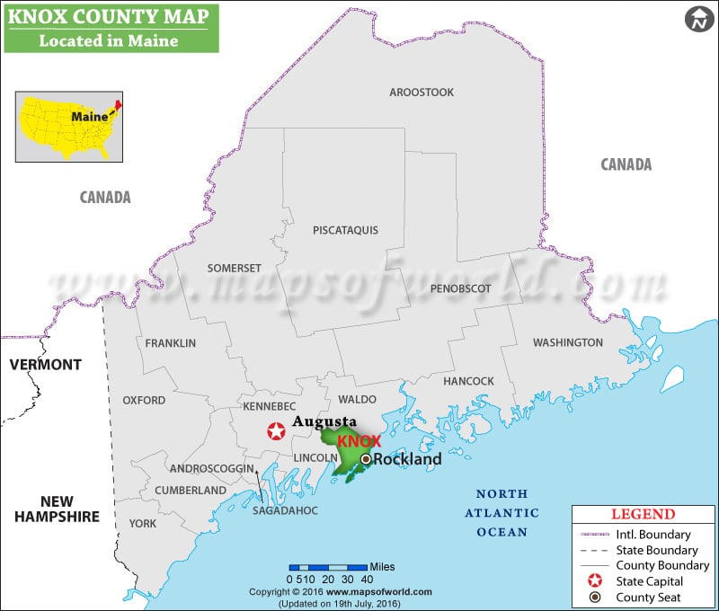 Knox County Map, Maine