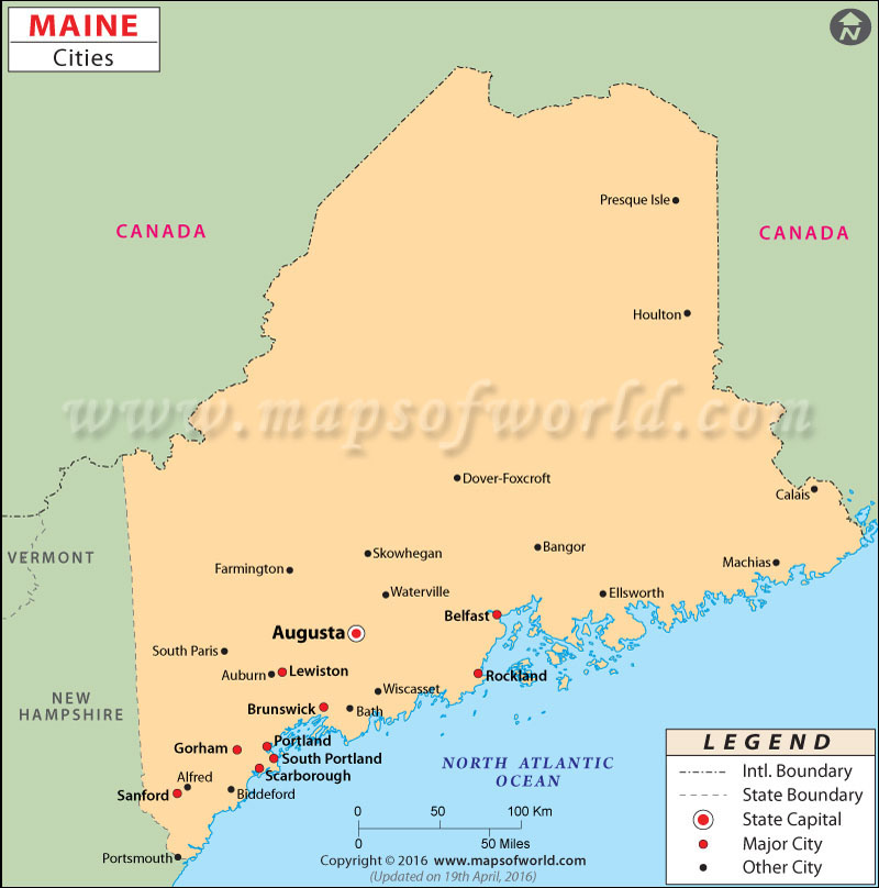 Maine Cities Map