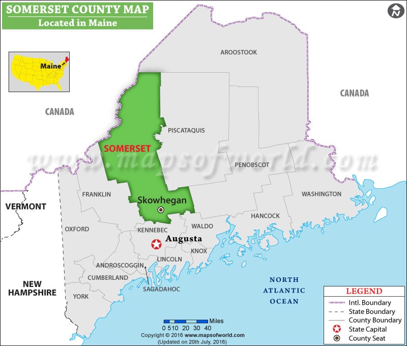 Somerset County Map, Maine