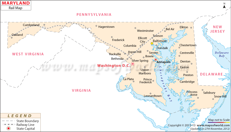 Maryland Rail Map