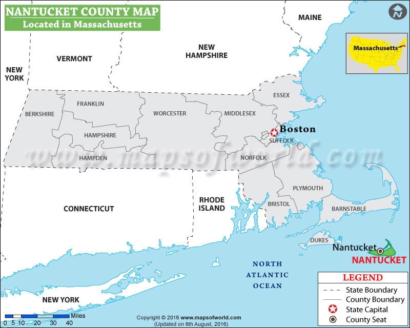 Town And County Map, Massachusetts