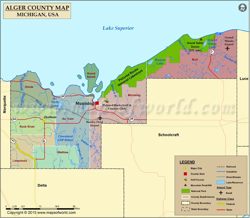 Alger County Map
