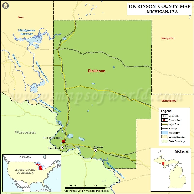 Dickinsonl County Map
