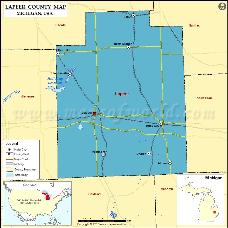 Lapeer County Map