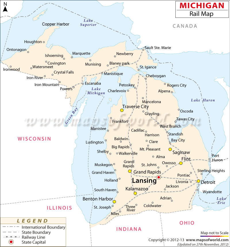 Michigan Railroad Map