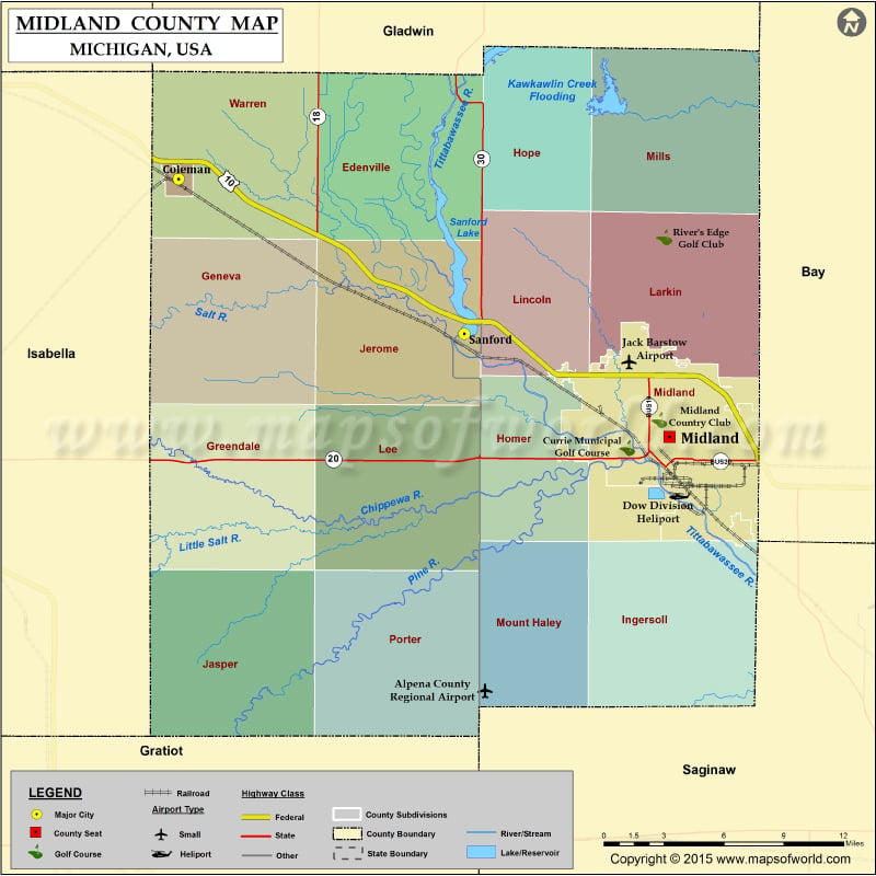Midland County Map