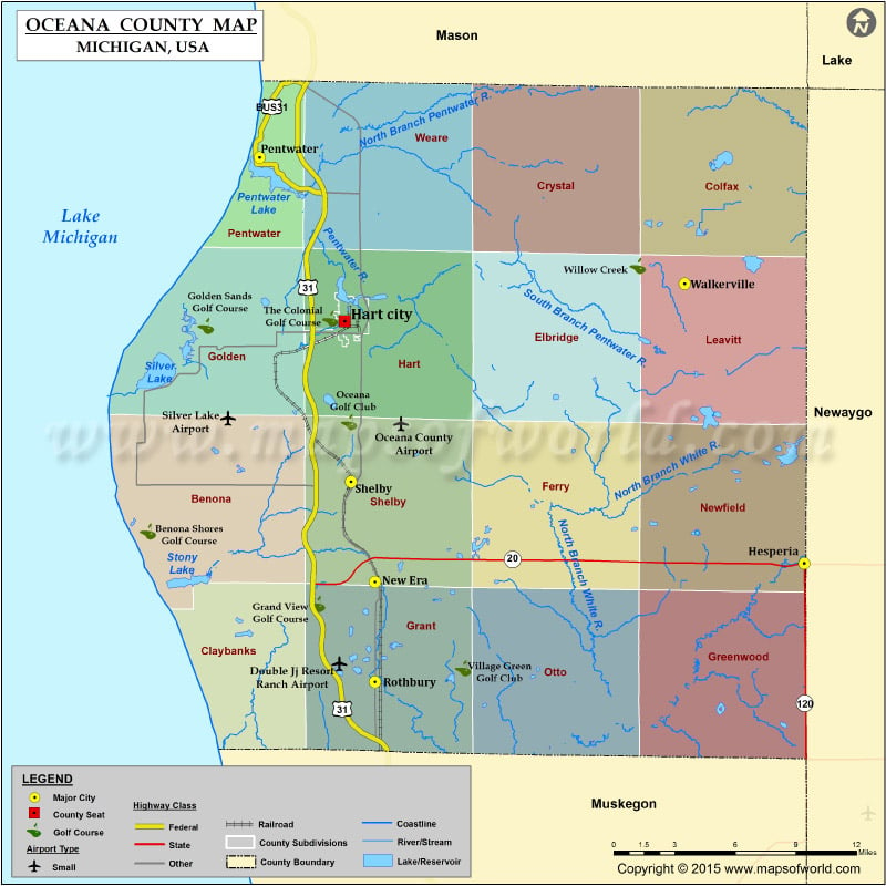 Oceana County Map