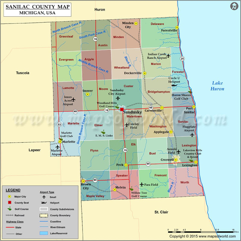 Sanilac County Map