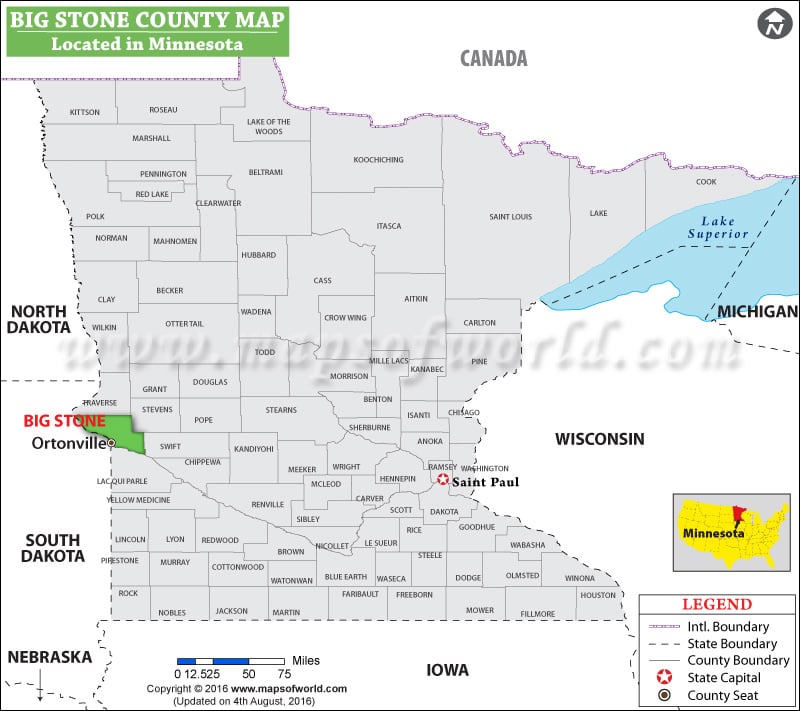 Big Stone County Map, Minnesota