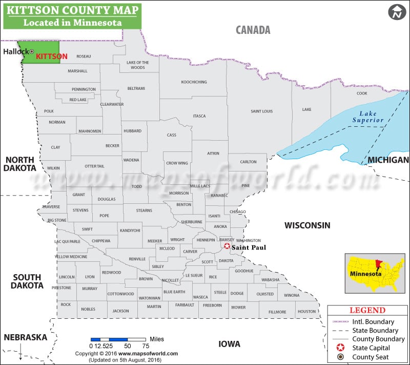 Kittson County Map, Minnesota