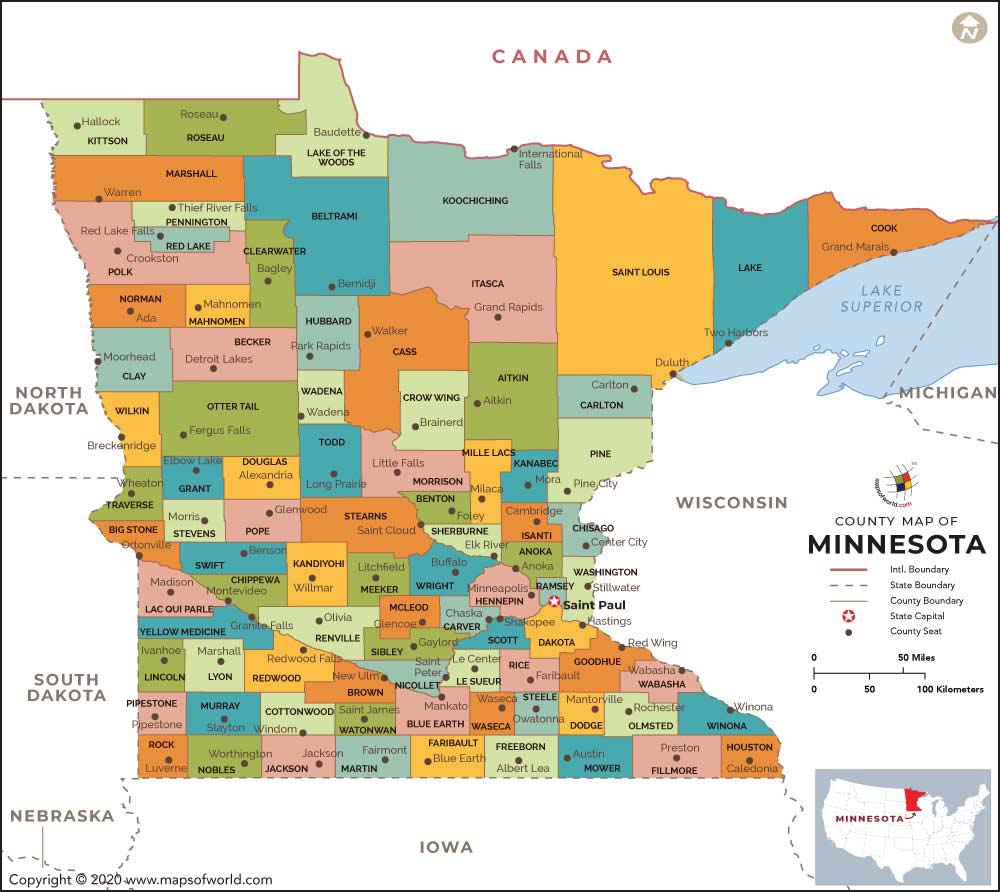 Minnesota County Map