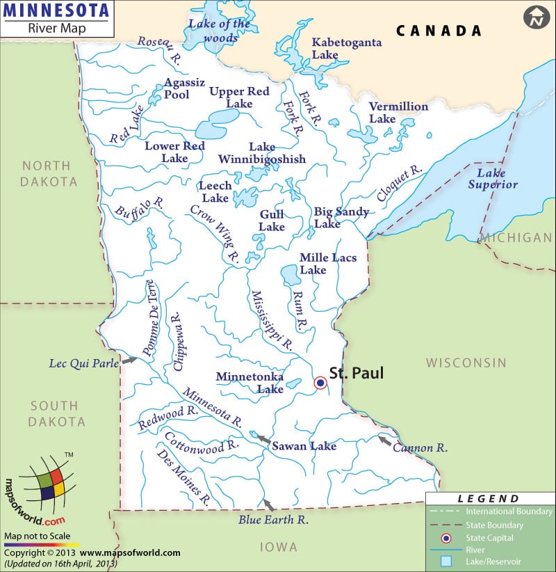 Minnesota Rivers Map