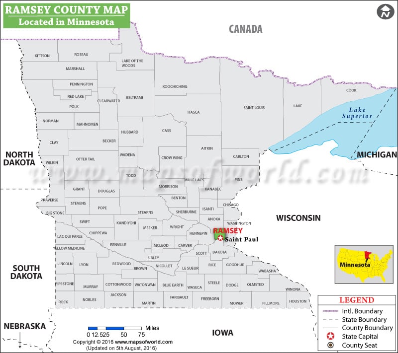 Ramsey County Map, Minnesota