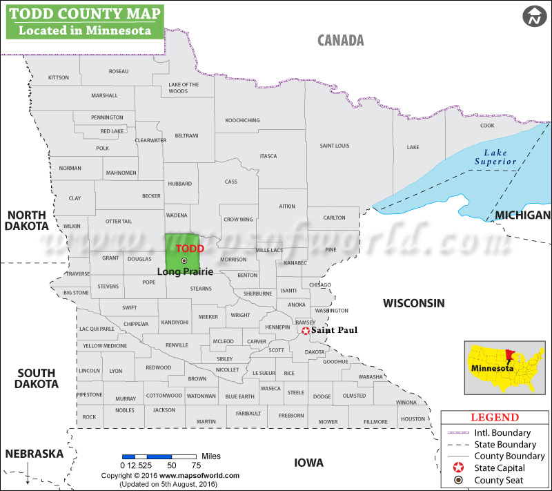 Todd County Map, Minnesota