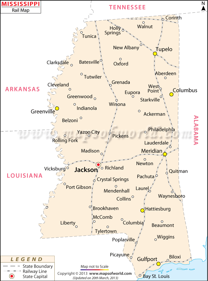 Mississippi Rail Map
