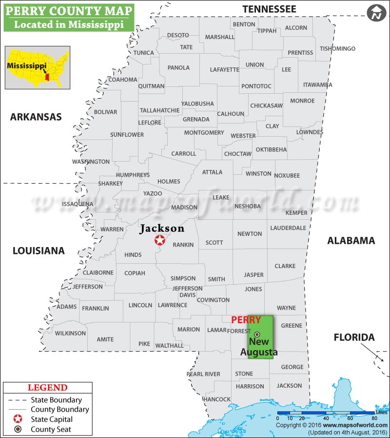Perry County Map, Mississippi