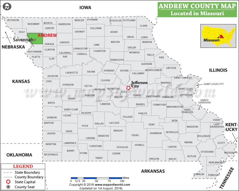 Andrew County Map, Missouri