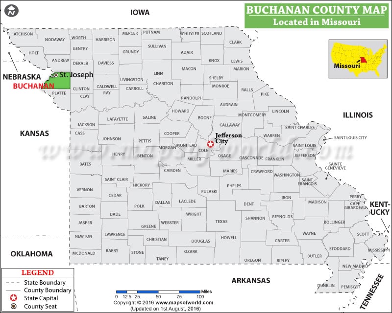 Buchanan County Map, Missouri