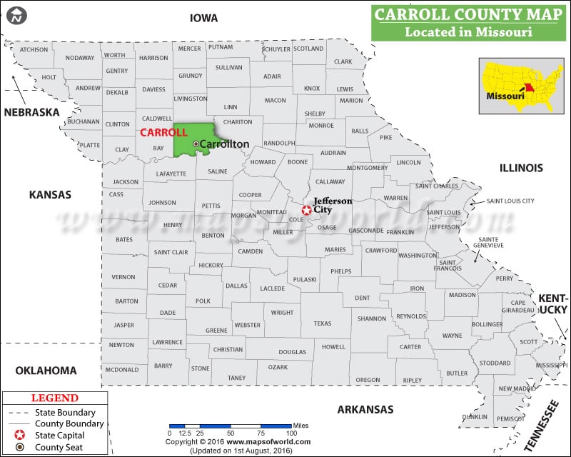 Carroll County Map, Missouri