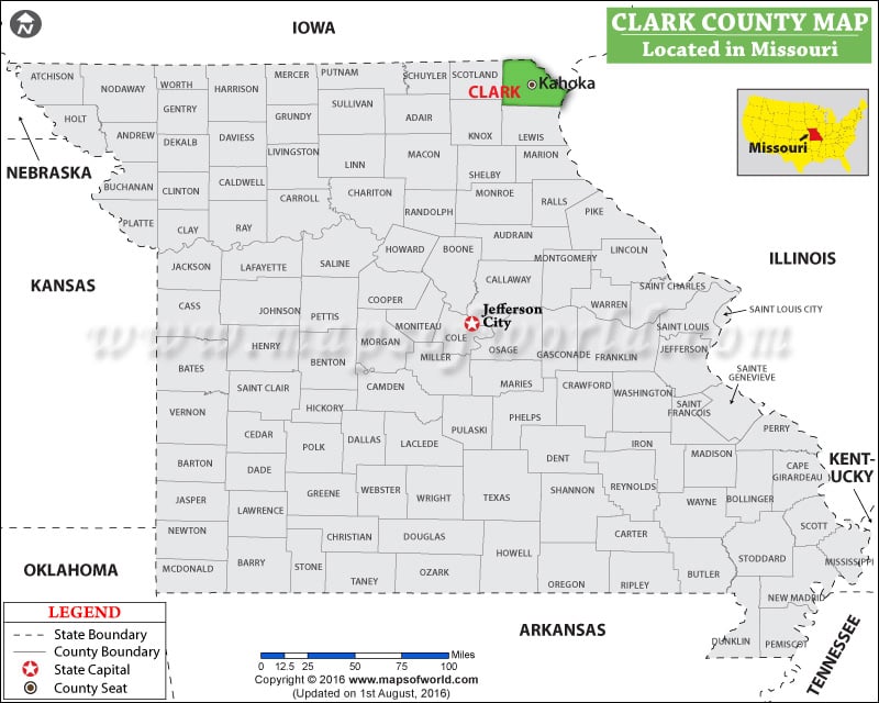 Clark County Map, Missouri