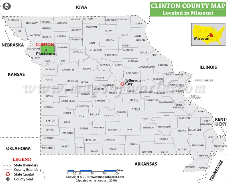 Clinton County Map, Missouri